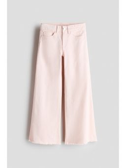 H&M - Girls Pink Wide Leg Twill Trousers