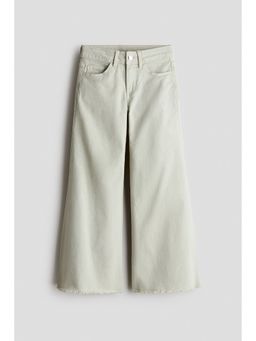 H&M - Girls Green Wide Leg Twill Trousers