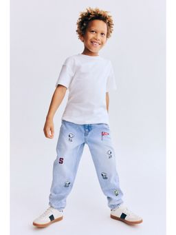 H&M - Boys Blue Regular Fit Printed Jeans
