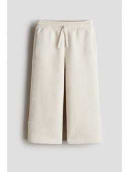 H&M - Girls Beige Wide Brushed-Inside Joggers