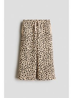 H&M - Girls Beige Wide Brushed-Inside Joggers
