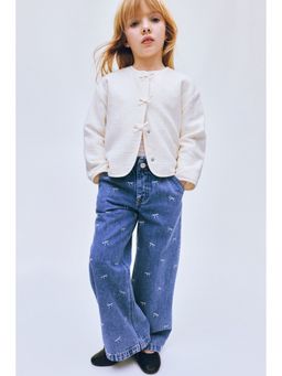 H&M - Girls Blue Wide Leg Paper Bag Jeans
