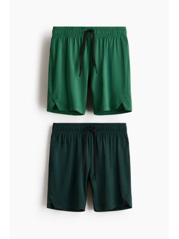 H&M - Boys Green 2-Pack Sports Shorts With Drymove
