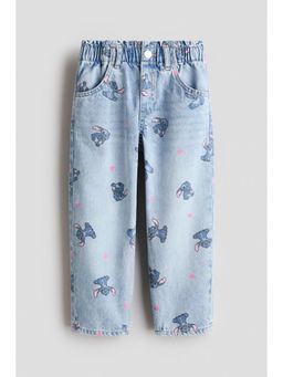 H&M - Girls Blue Loose Fit Tapered Jeans