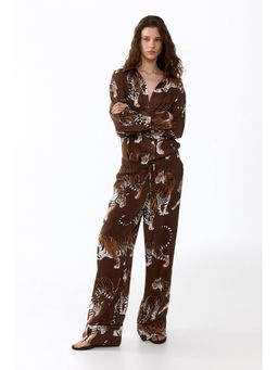 H&M - Women Brown Satin Trousers