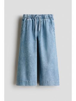 H&M - Girls Blue Loose-Fit Lightweight Denim Trousers