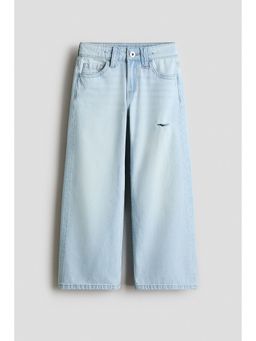 H&M - Girls Blue Baggy Wide Leg Jeans