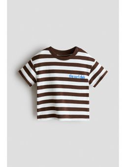H&M - Boys Brown Printed Cotton T-Shirt