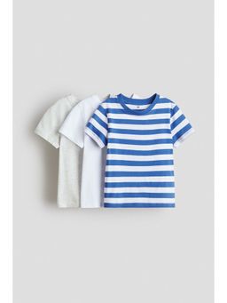 H&M - Boys Blue 3-Pack Cotton T-Shirts
