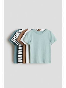 H&M - Boys Turquoise 5-Pack Cotton T-Shirts