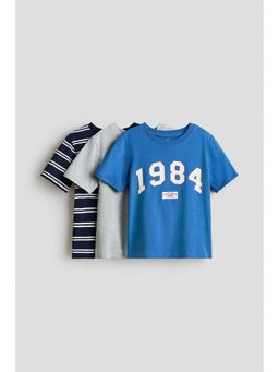 H&M - Boys Blue 3-Pack Cotton T-Shirts