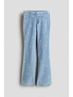 H&M - Girls Blue Denim-Look Flared Jeggings