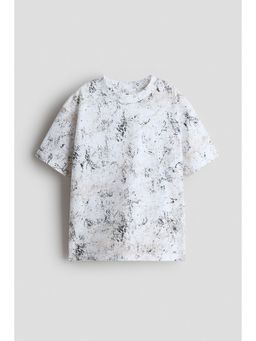 H&M - Boys White Loose-Fit Printed T-Shirt