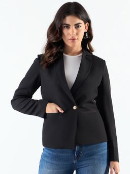 Powersutra - Chic Black Asymmetric Blazer