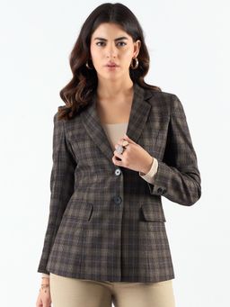 Powersutra - Notched Lapel Tailored Fit Long Blazer