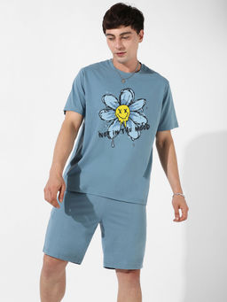 Campus Sutra - Mens Cupid Co Ord Blue (Set of 2)