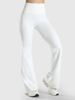 Musclemind - Women White Glare Flare Trackpant