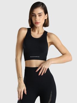 Musclemind - Women Seamless Black Sports Bra
