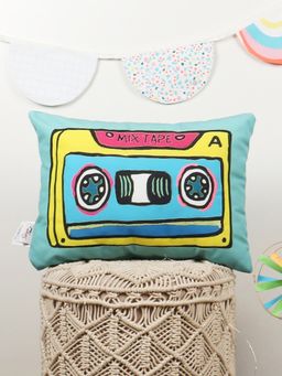 Sivya by Home - Micro Filled Mixtape Shaped Cushion for kids 5x45 Inch -Green and Yellow Pack of 1
