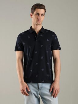 Tommy Hilfiger - Logo Regular Fit Cotton Navy Blue Polo T-Shirt