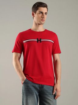 Tommy Hilfiger - Printed Regular Fit Cotton Red T-Shirt