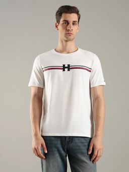 Tommy Hilfiger - Printed Regular Fit Cotton White T-Shirt