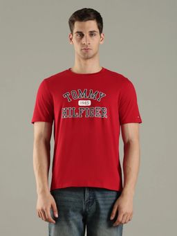 Tommy Hilfiger - Logo Regular Fit Cotton Red T-Shirt