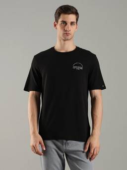 Tommy Hilfiger - Solid Regular Fit Cotton Black T-Shirt