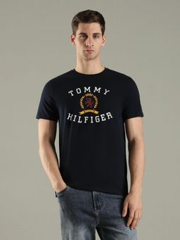Tommy Hilfiger - Logo Regular Fit Cotton Navy Blue T-Shirt