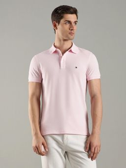 Tommy Hilfiger - Solid Slim Fit Cotton Pink Polo T-Shirt