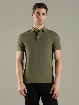 Tommy Hilfiger - Solid Slim Fit Cotton Green Polo T-Shirt