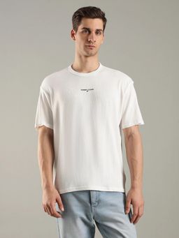 Tommy Hilfiger - Solid Relaxed Fit Cotton Off White T-Shirt