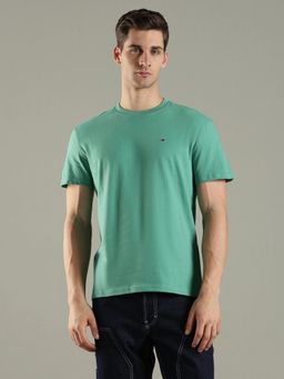 Tommy Hilfiger - Solid Regular Fit Cotton Green T-Shirt