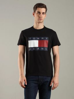 Tommy Hilfiger - Logo Regular Fit Cotton Black T-Shirt