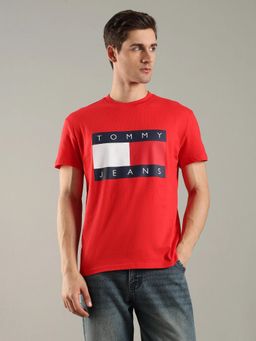 Tommy Hilfiger - Logo Regular Fit Cotton Red T-Shirt