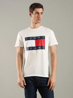 Tommy Hilfiger - Logo Regular Fit Cotton off White T-Shirt