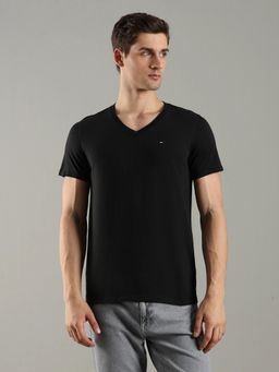Tommy Hilfiger - Solid Slim Fit Cotton Black T-Shirt