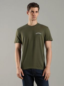 Tommy Hilfiger - Olive Regular Fit Cotton T-Shirt