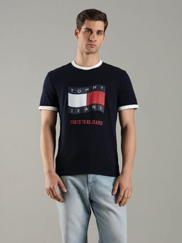 Tommy Hilfiger - Logo Regular Fit Cotton Navy Blue T-Shirt