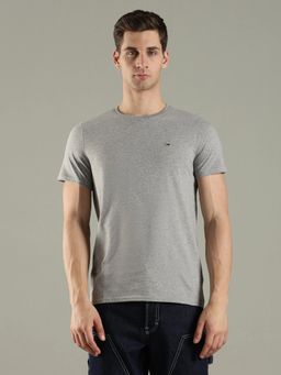Tommy Hilfiger - Solid Slim Fit Cotton Grey T-Shirt