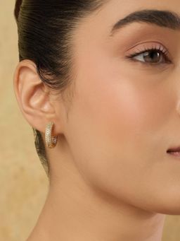 Indinoor - Gold Emeralda Everyday Hoops