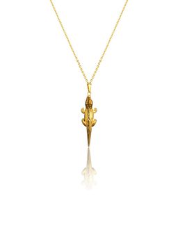Indinoor - Gold Croc This Way Necklace