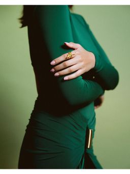 Indinoor - Green Croc-Star Energy Ring