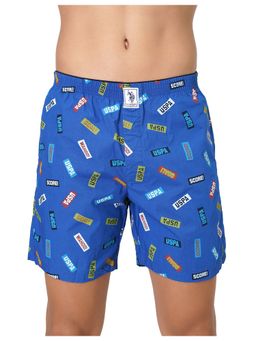 U.S. POLO ASSN. - Men Blue Iyab Printed Mid Rise Boxers Blue