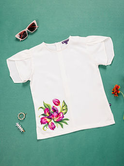 Purple United Kids - Girls White Top for Girls