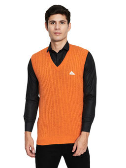 Monte Carlo - Men Orange Wool Sweater