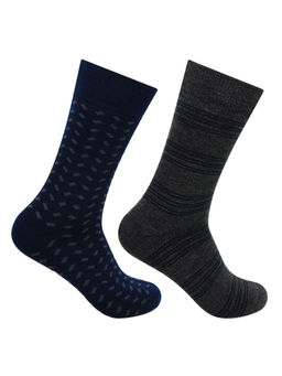 Bonjour - Mens Multicolored Cushioned Woolen Crew Socks (Pack of 2)