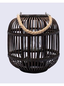 Voncasa - Lantern Bamboo Candle Holder - Brown