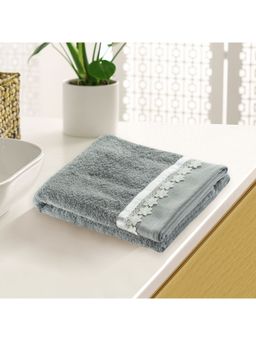 At Home by Nilkamal - Arias Tiny Flowers Bath Towel (Grey)