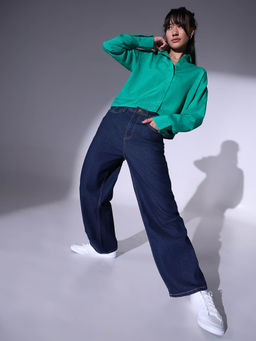 Hubberholme - Women High-Rise Clean Look Heavy Fade Stretchable Relaxed Fit 90's Baggy Jeans